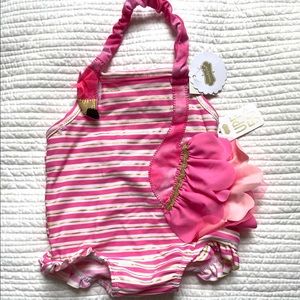 NWT Mud Pie Flamingo swim